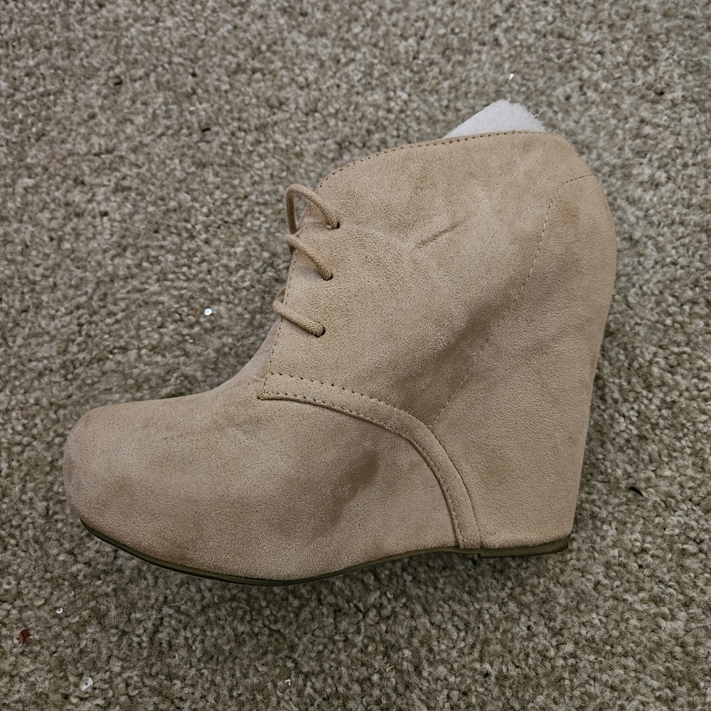 Charlotte Russe Pager S Suede Tan Wedges